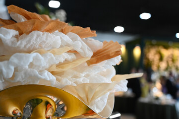 close up of crispy chips, crispy chips, exotic food, haute cuisine, gastronomy
