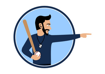 Baseball Coach Character Design Illustration vector suitable for your design needs