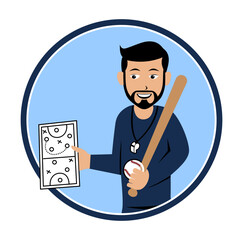 Baseball Coach Character Design Illustration vector suitable for your design needs