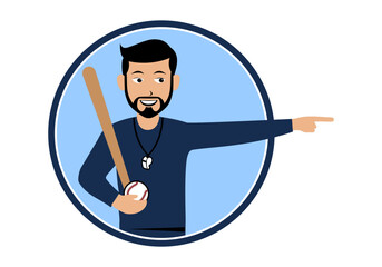 Baseball Coach Character Design Illustration vector suitable for your design needs