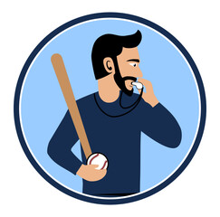 Baseball Coach Character Design Illustration vector suitable for your design needs