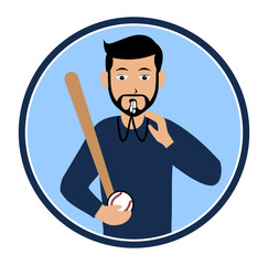 Baseball Coach Character Design Illustration vector suitable for your design needs