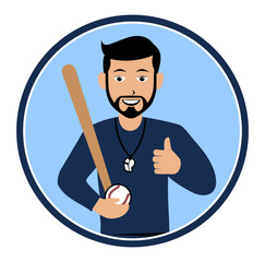 Baseball Coach Character Design Illustration vector suitable for your design needs