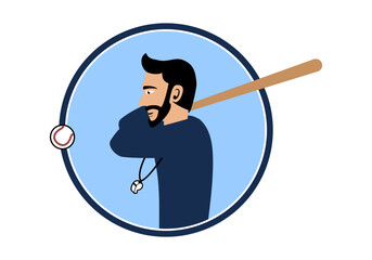 Baseball Coach Character Design Illustration vector suitable for your design needs