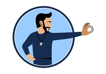 Baseball Coach Character Design Illustration vector suitable for your design needs