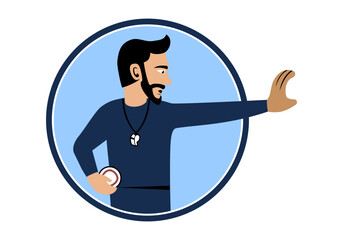 Baseball Coach Character Design Illustration vector suitable for your design needs