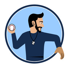 Baseball Coach Character Design Illustration vector suitable for your design needs