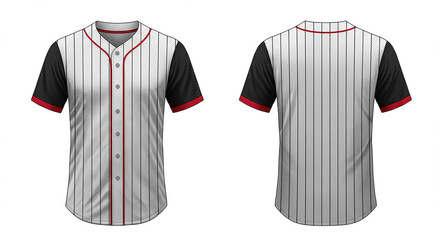 Detailed Realistic Baseball Jersey Mockup Front and Back Sports Apparel