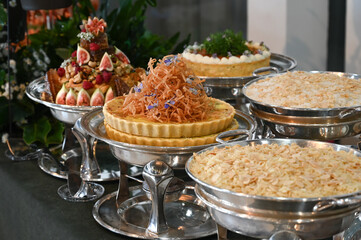 exquisite gourmet buffet, elegant dessert and savory spread, lavish event catering
