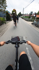 Point of View Riding Bicycle on Road