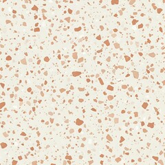 Modern terrazzo pattern with speckled texture, muted clay tones, minimal seamless background