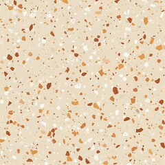 Modern terrazzo pattern with speckled texture, muted clay tones, minimal seamless background