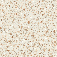 Modern terrazzo pattern with speckled texture, muted clay tones, minimal seamless background
