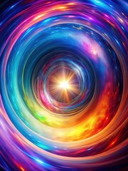 A mesmerizing swirling tunnel of light and color that seems to vibrate with an otherworldly energy