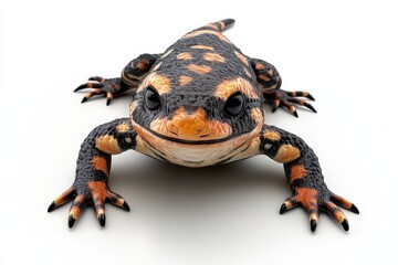 Obraz premium Gila monster crawling 3d cartoon character on white background