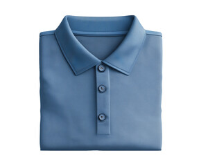 Folded light blue polo shirt with buttons