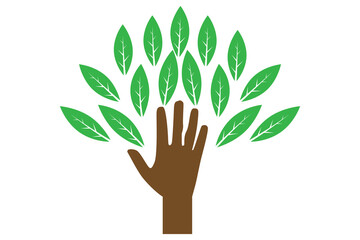 Hand tree vector