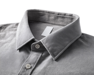 Gray shirt collar with buttons detail