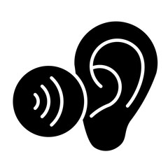 Listening Ear  Icon Element For Design

