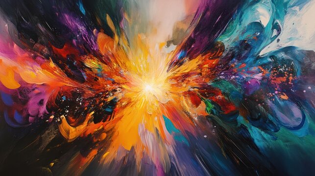 Vibrant Explosion of Colors: An Abstract Masterpiece
