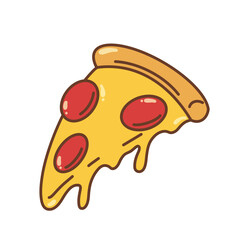 Simple Pepperoni Pizza Slice with Melting Cheese