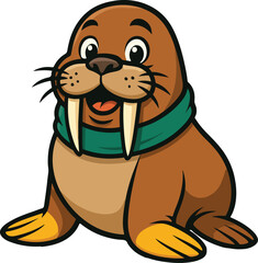 Naklejka premium Walrus Sitting Proudly