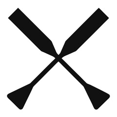 Crossed Boat Oars Nautical Icon, Rowing Symbol, Water Sport Graphic