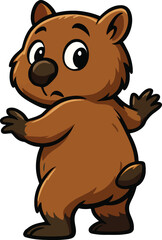 Fototapeta premium Cute Wombat See Behind