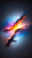Spectacular 3D Render of Colorful Galaxies in Chaotic Cosmic Style