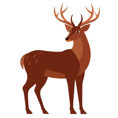 Majestic Brown Deer Illustration Elegant Antlered Buck
