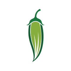 Flat illustration of young okra vegetable