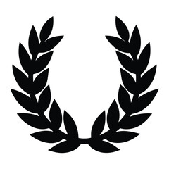 Elegant Black Laurel Wreath Illustration Symbol of Victory, Achievement, and Honor