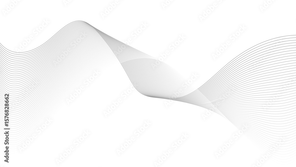Aufkleber abstract black lines wave curve motion on white background. abstract simple grey wave line design ca