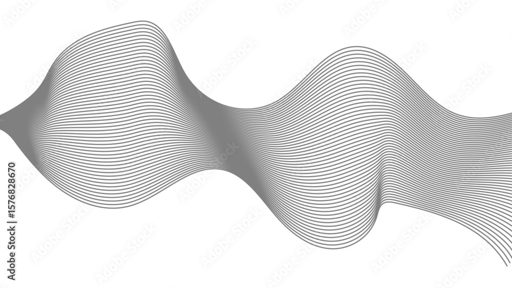 Poster abstract black lines wave curve motion on white background. thin wavy line abstract background. wavy