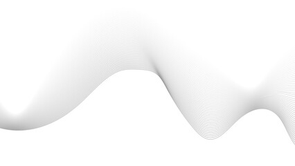 Abstract black lines wave curve motion on white background. abstract simple grey wave line design can be used background.