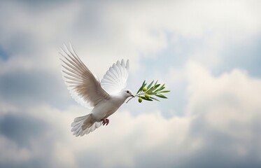 Obraz premium Pastel sky background with peaceful light tones and serenity, tranquil soft gradient design for International Day of Peace message