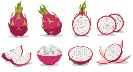 Dragon Fruit Still Life: Vibrant Tropical Fruit Collection