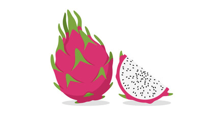 Dragon Fruit Duo: Vibrant Tropical Fruit Illustration