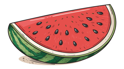Watermelon Slice Vector – Colorful Summer Fruit Illustration