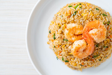 fried shrimps fried rice on plate