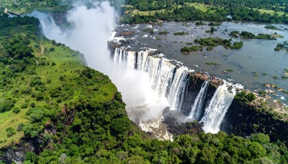 Fototapeta premium Majestic waterfall cascading over cliffs