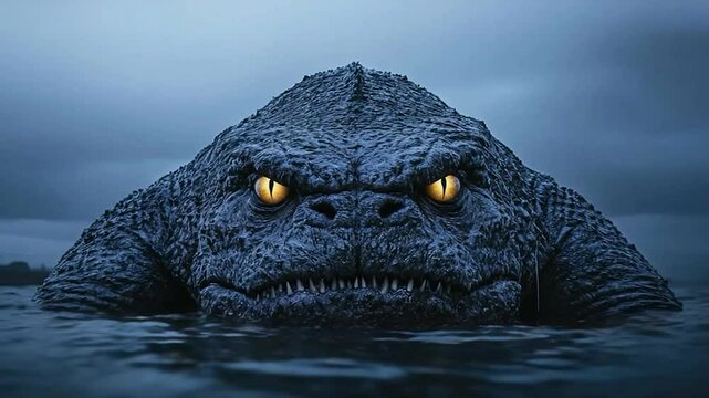 Massive aquatic creature emerging from water