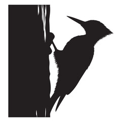 Obraz premium Wood pecker Silhouette Vector Graphics