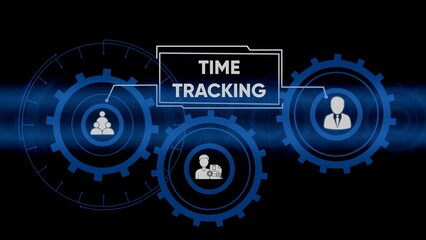 Conceptual time tracking illustration representing business management and employee productivity