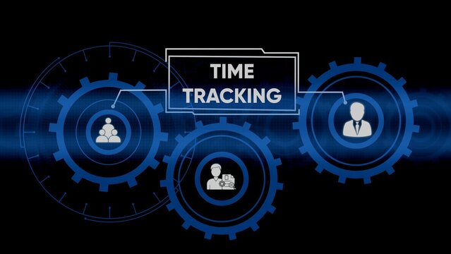 Conceptual time tracking illustration representing business management and employee productivity