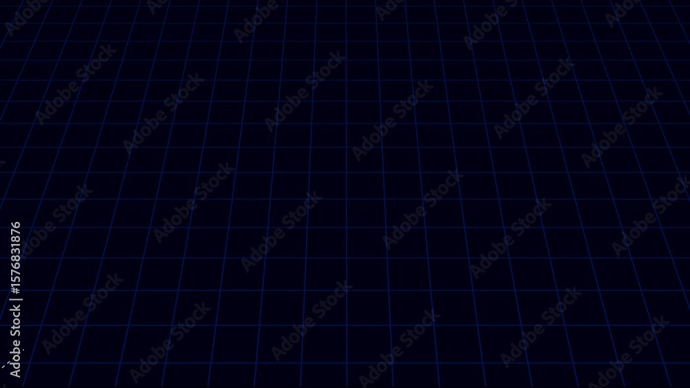 Poster futuristic dark blue grid overlay with perspective and diagonal lines for a digital game
