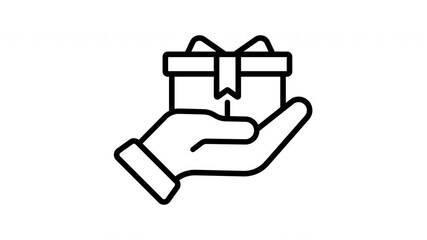 Animated Hand Giving Gift Box