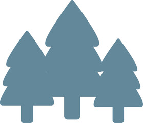 Simplified Silhouette of Pine Forest Illustration