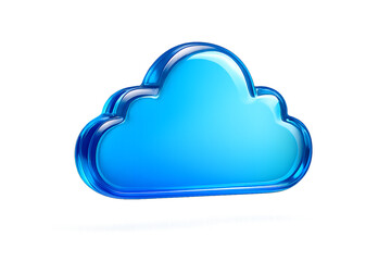 Vivid Blue Glowing Cloud GraphicStylized illustration of a blue glowing cloud on a dark background, perfect for tech, business, or graphic design themes