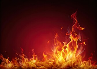 Fototapeta premium Flame Effect on Dark Red Background